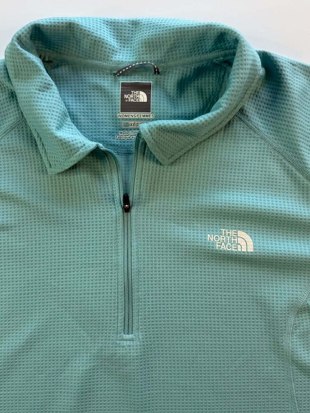 The North Face Vaporwick Cycling Jersey Women Extra Large Teal 1/4 Zip Polyester - Picture 3 of 10